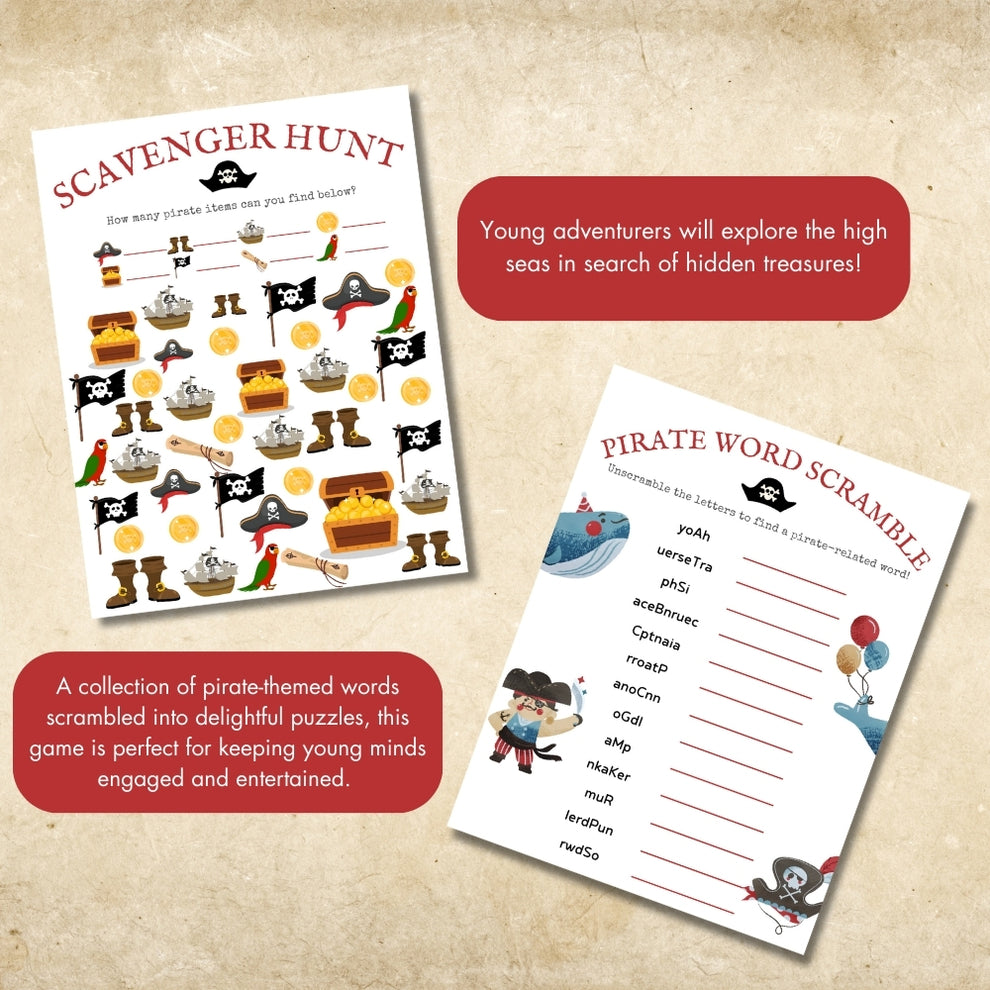 PLR Pirate Birthday Party Game Bundle – plr-printables-store