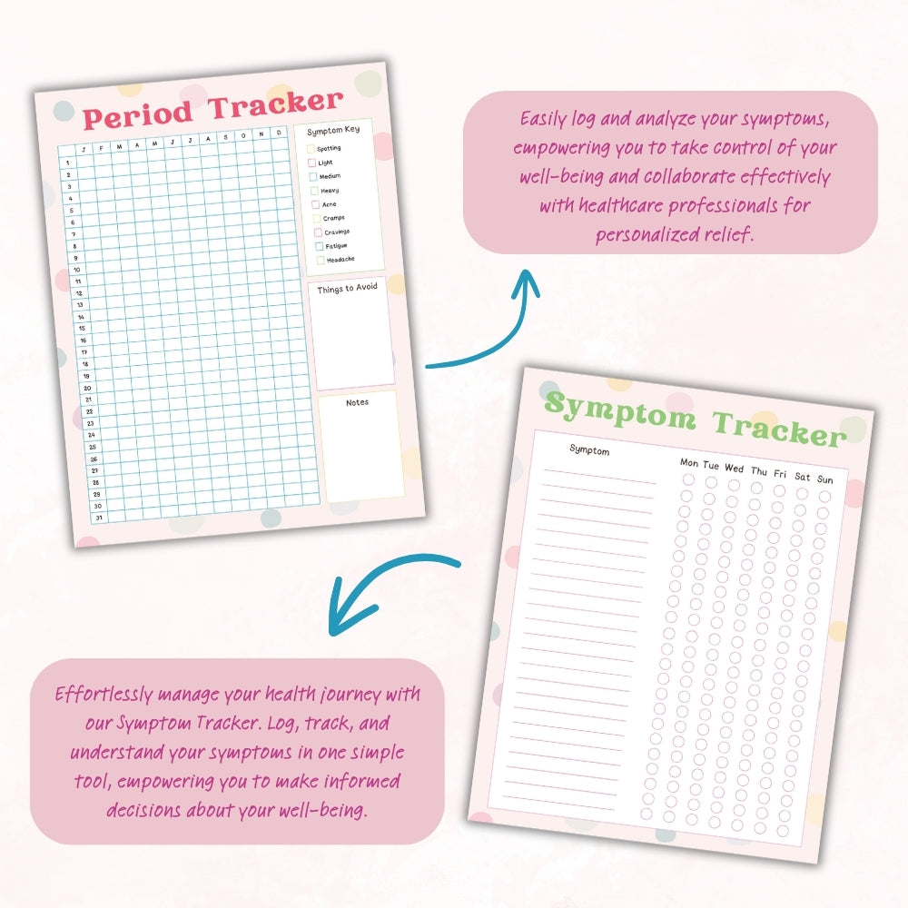 PLR Polka Dot Pain Management Tracker Journal