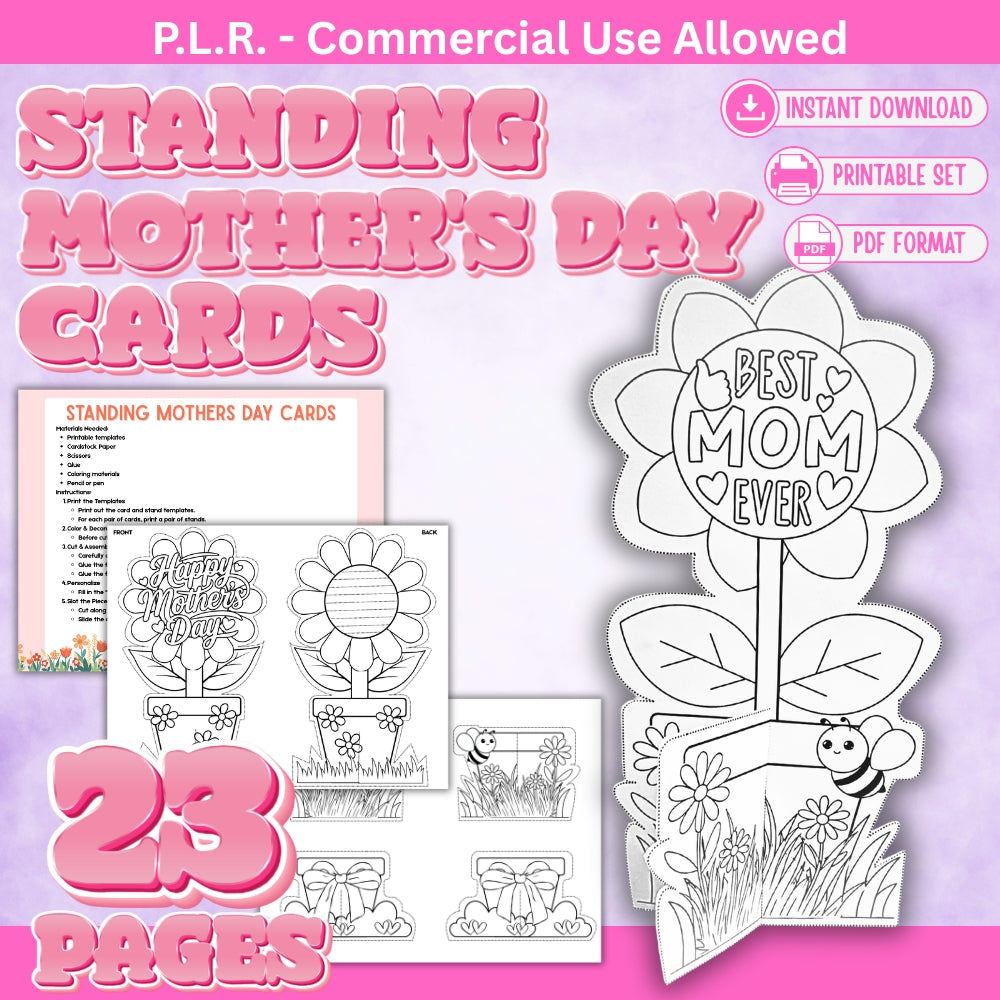 PLR Printable Standing Mother's Day Cards