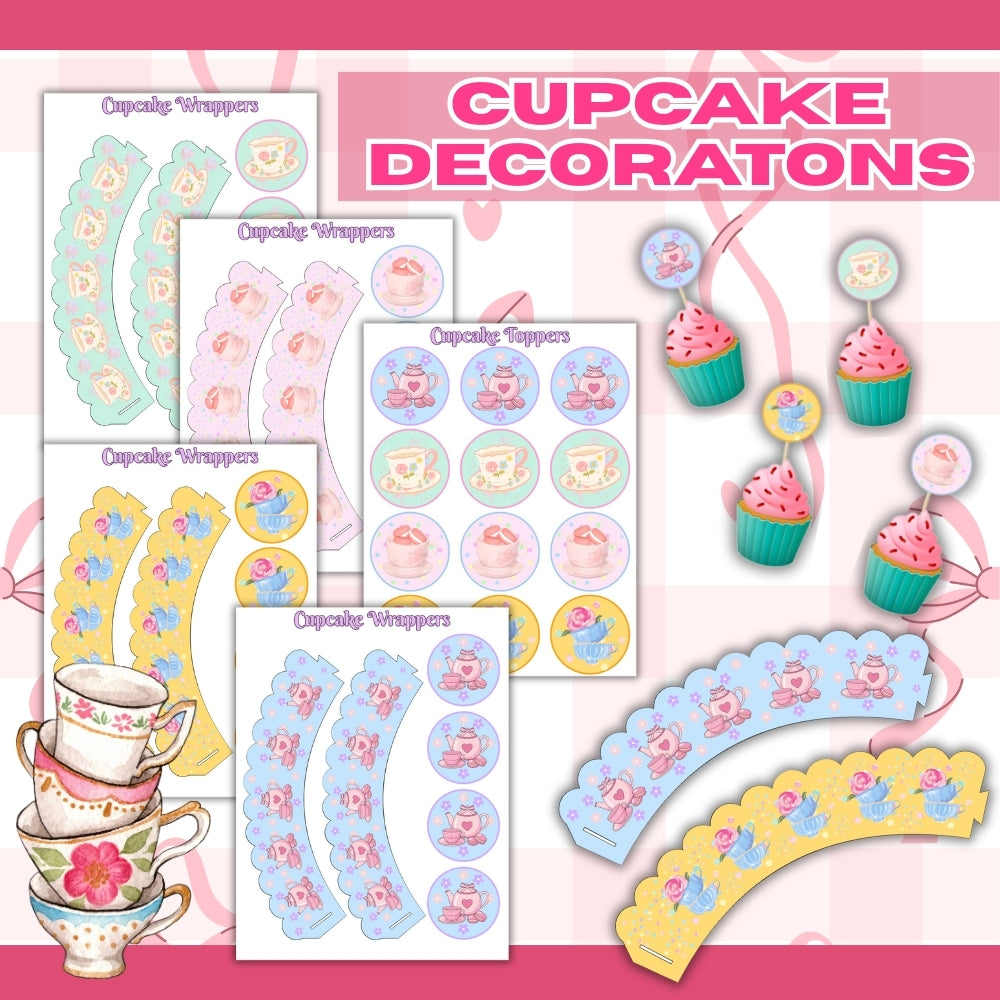 PLR Printable Tea Party Birthday Party Bundle