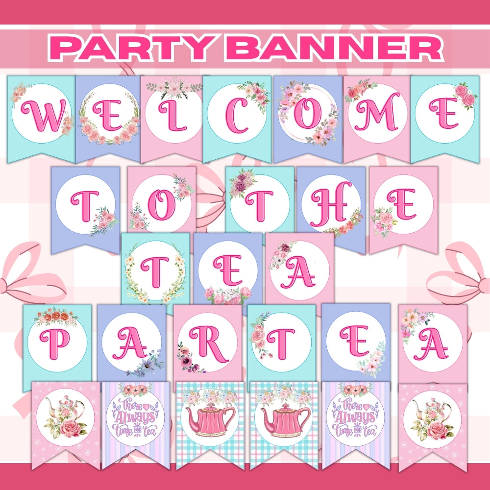 PLR Printable Tea Party Birthday Party Bundle