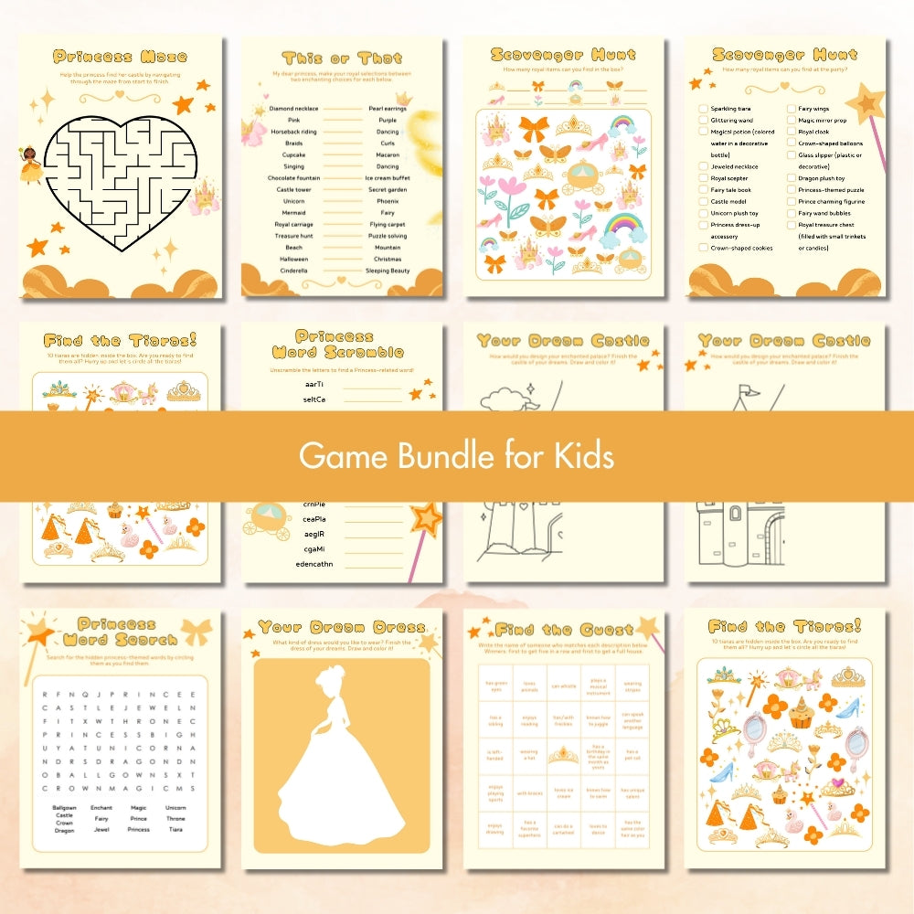 PLR Yellow Birthday Party Game Bundle