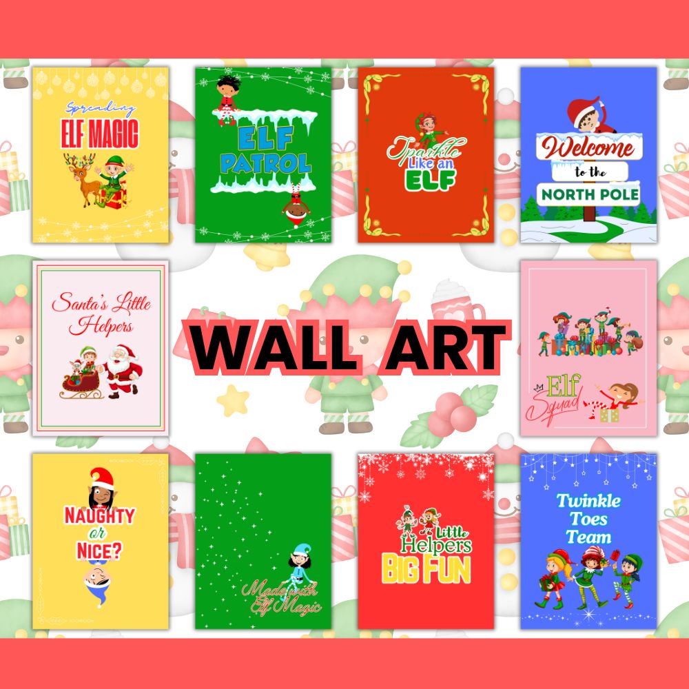 PLR Elf Christmas Home / Classroom Wall Art and Banner