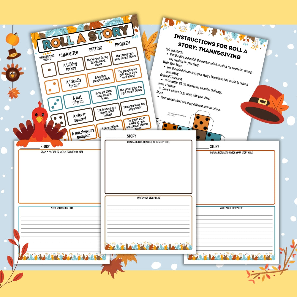 PLR Roll a Story Thanksgiving Theme