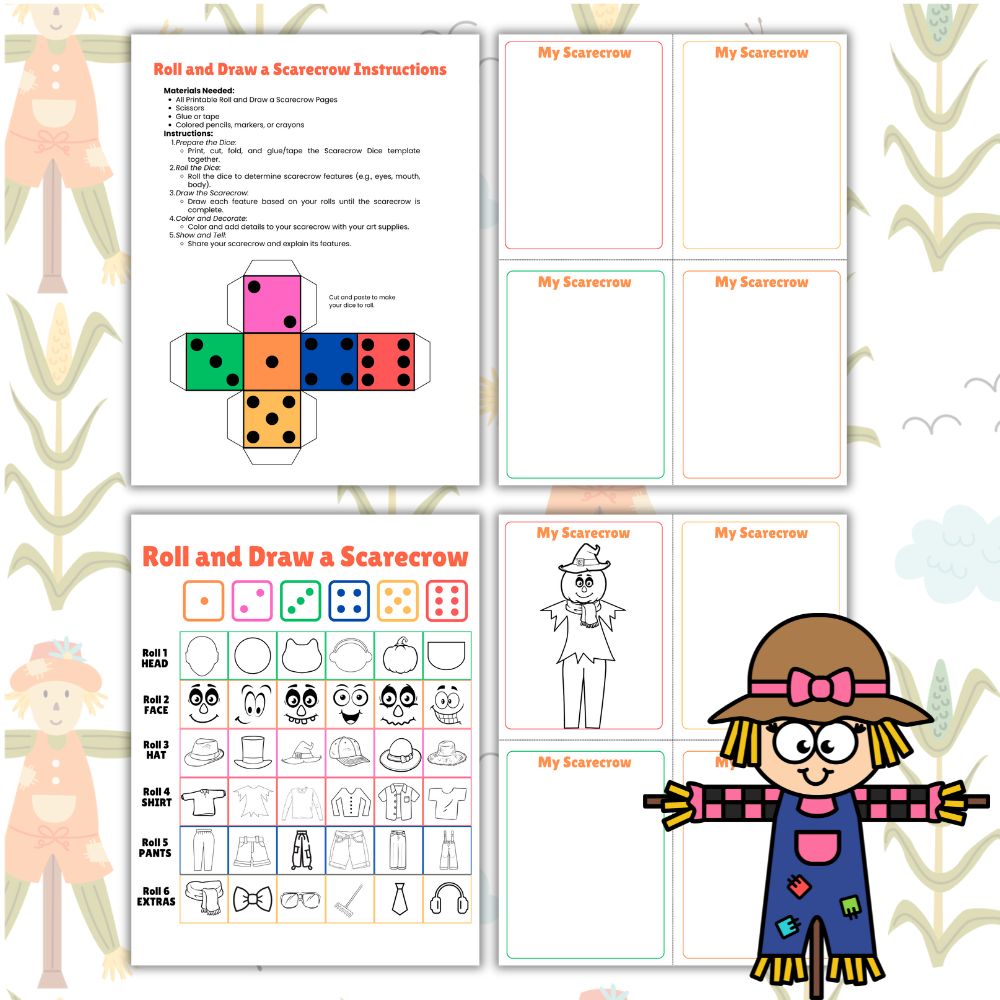 PLR Roll and Draw a Scarecrow