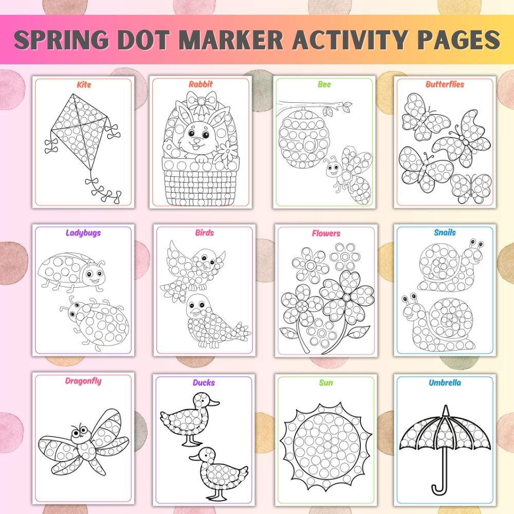 PLR Spring Dot Marker Activity Pages