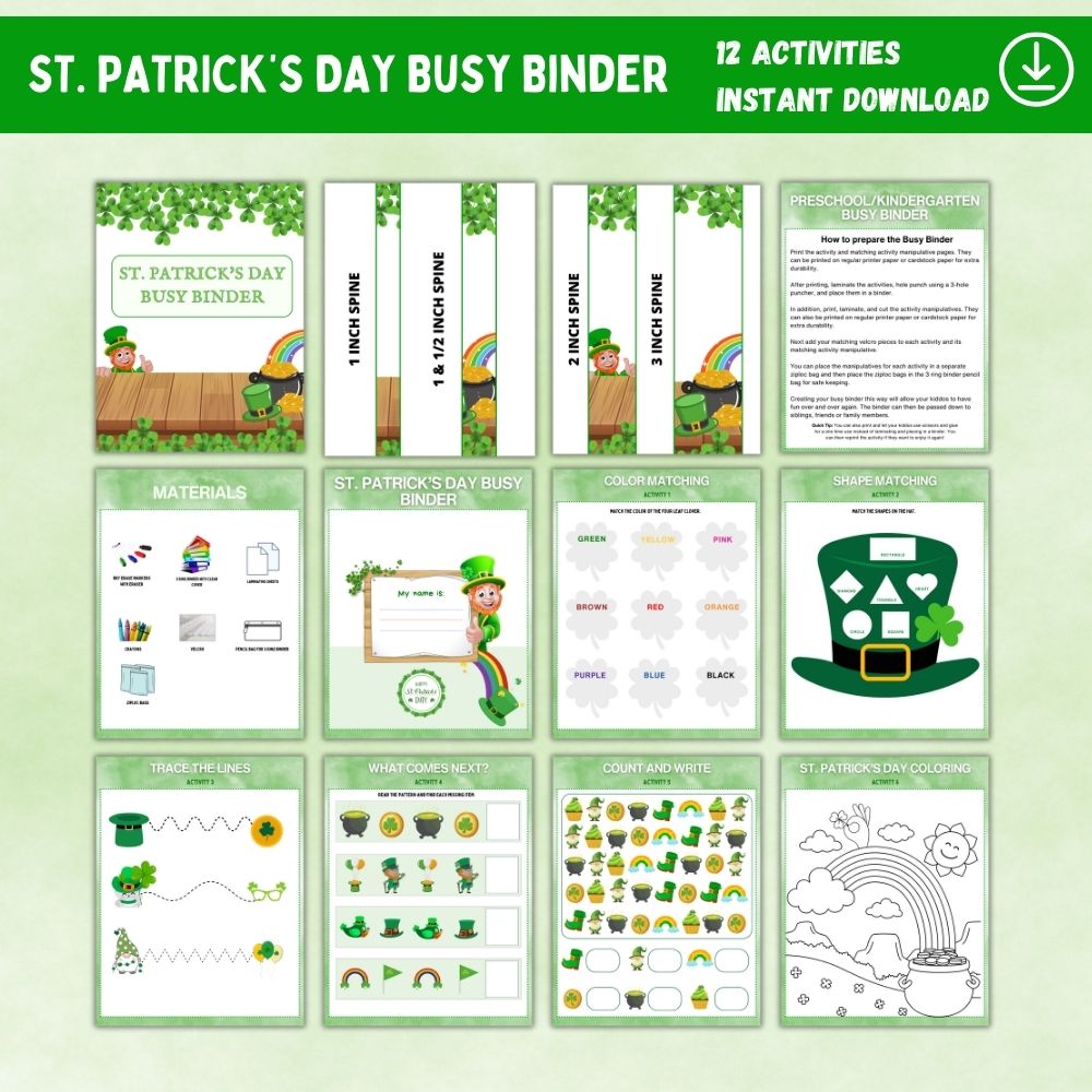 PLR St. Patrick's Day Busy Binder