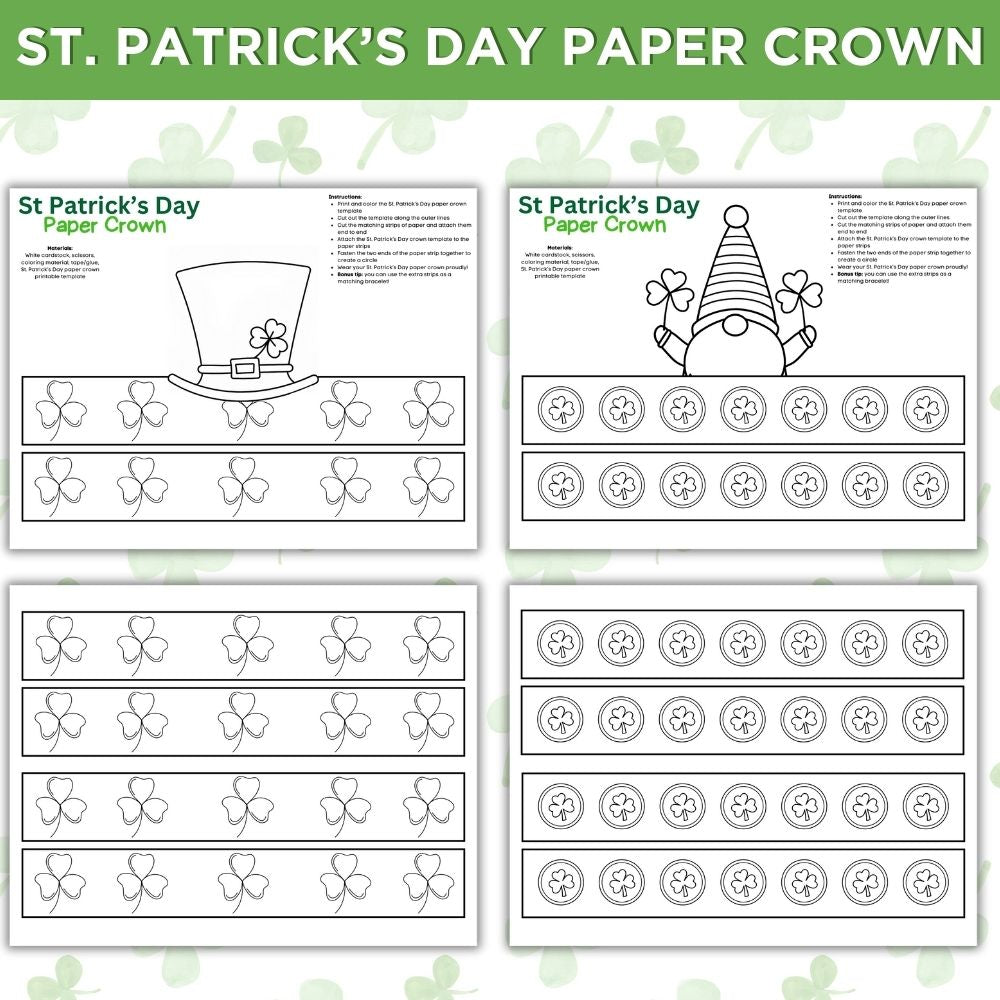 PLR St. Patricks Day Paper Crown