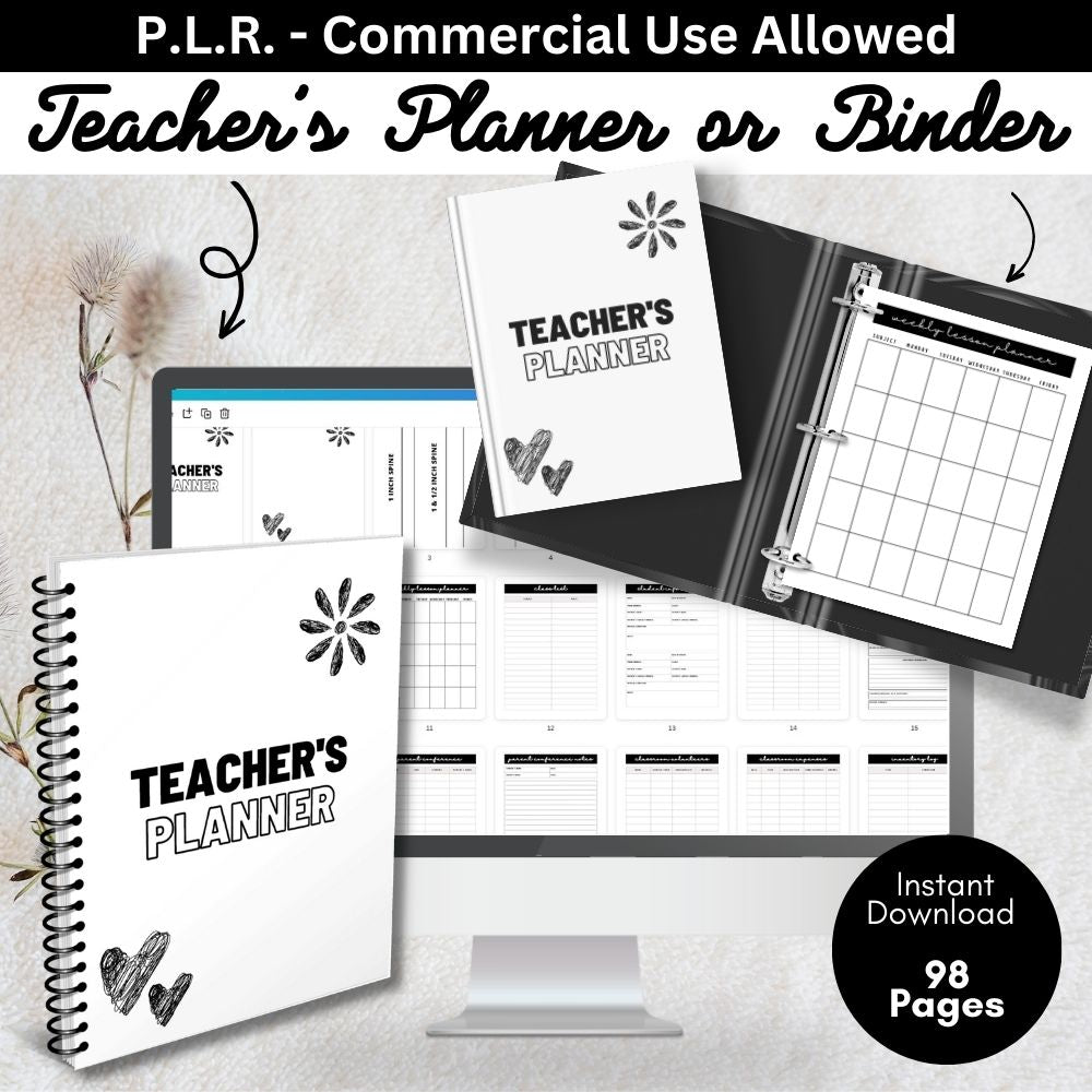 PLR Teacher Planner plrprintablesstore