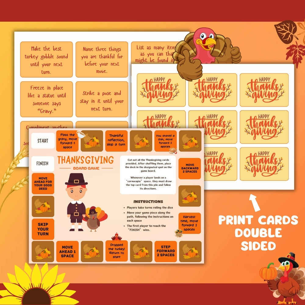 PLR Thanksgiving Printable Board Game