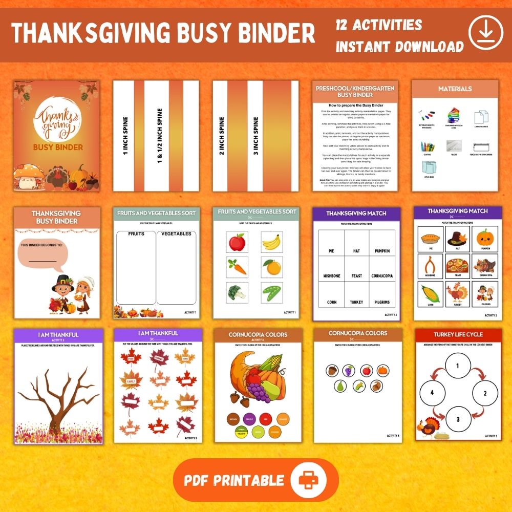PLR Thanksgiving Busy Binder