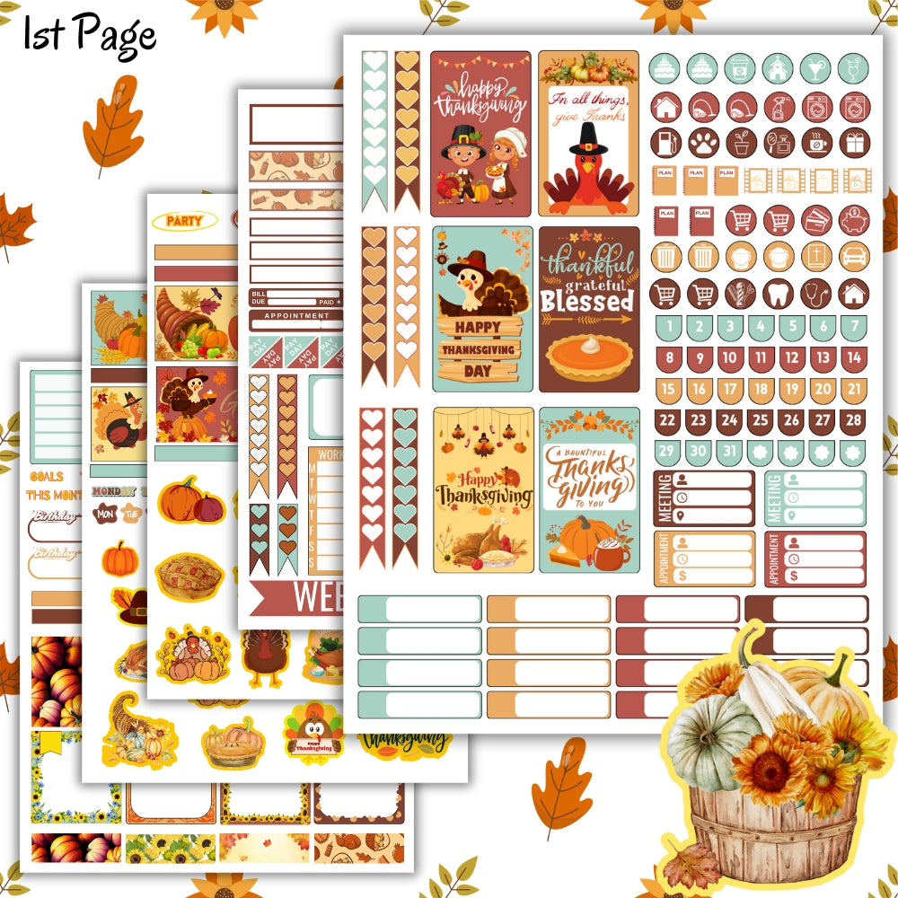 PLR Thanksgiving Planner Stickers