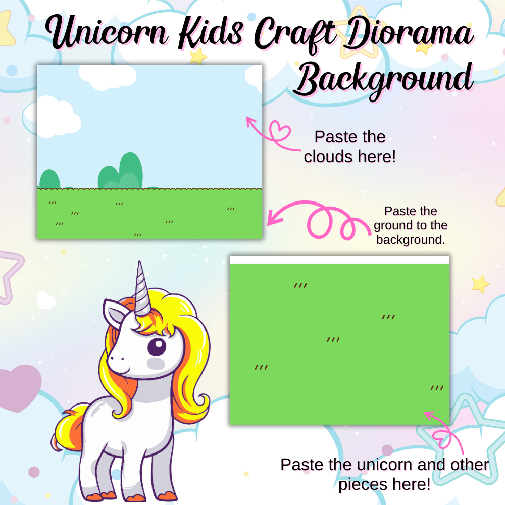 PLR Unicorn Kids Craft Diorama