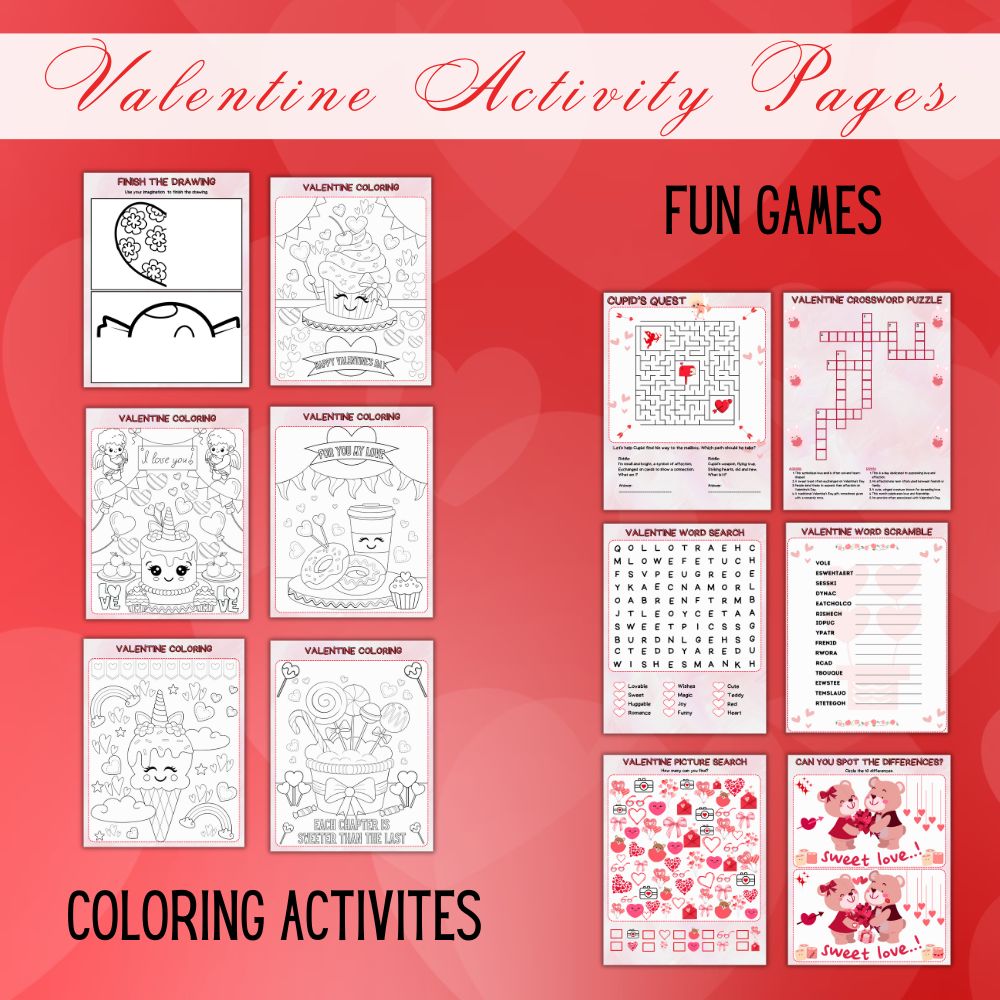 PLR Valentine Activity Pages