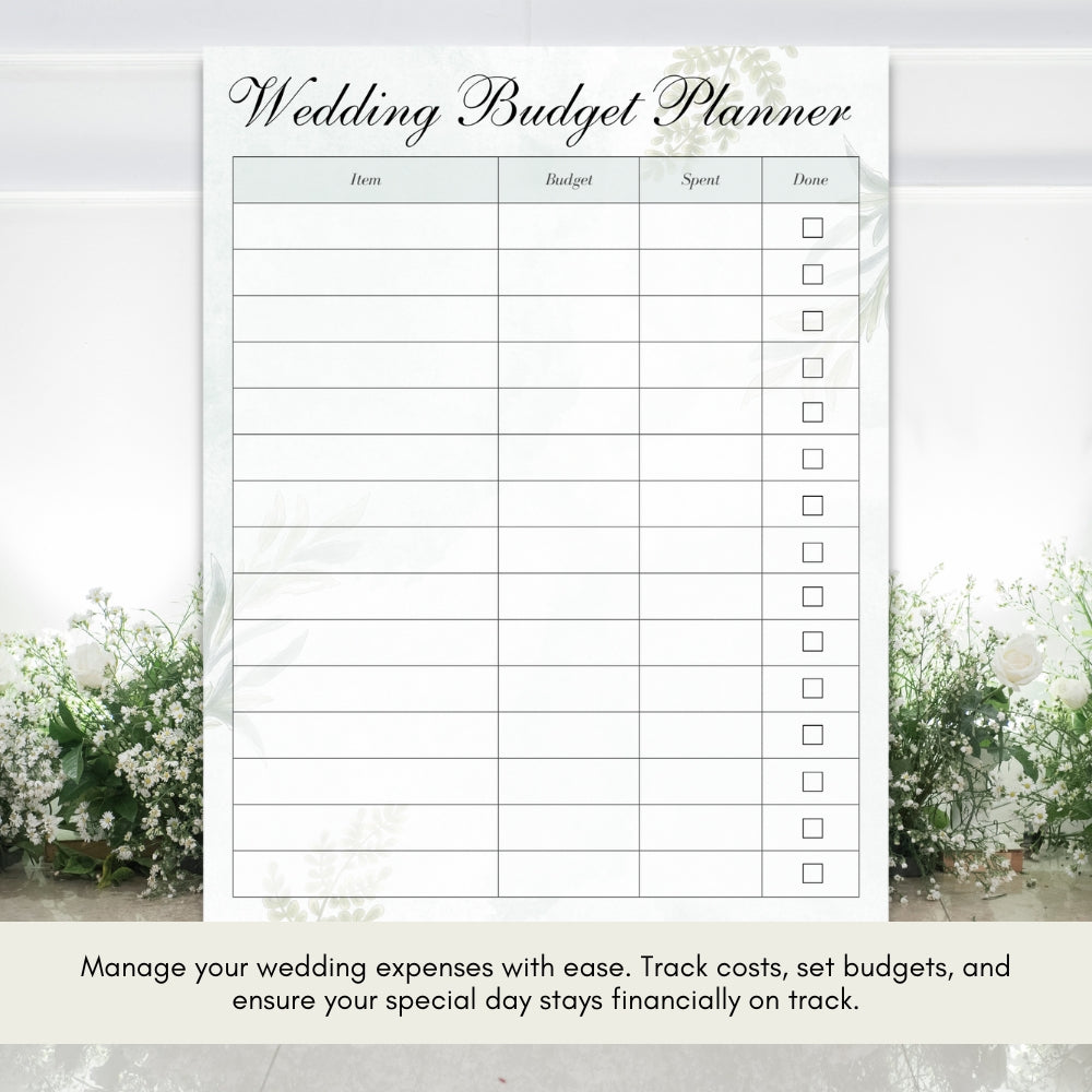 PLR Wedding Budget Planner