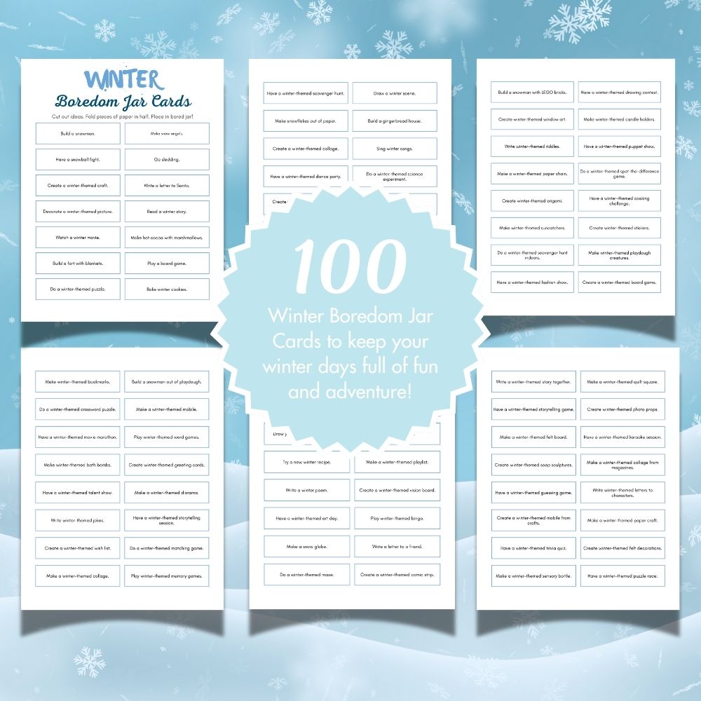 PLR Printable Winter Boredom Buster Pack