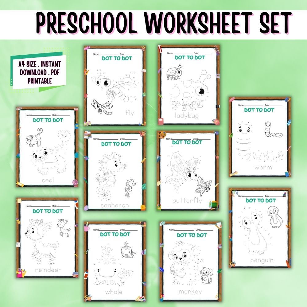 PLR Preschool Worksheets Set plrprintablesstore