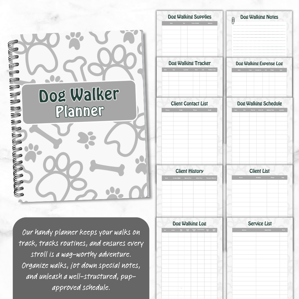 PLR Gray Dog Walker Planner