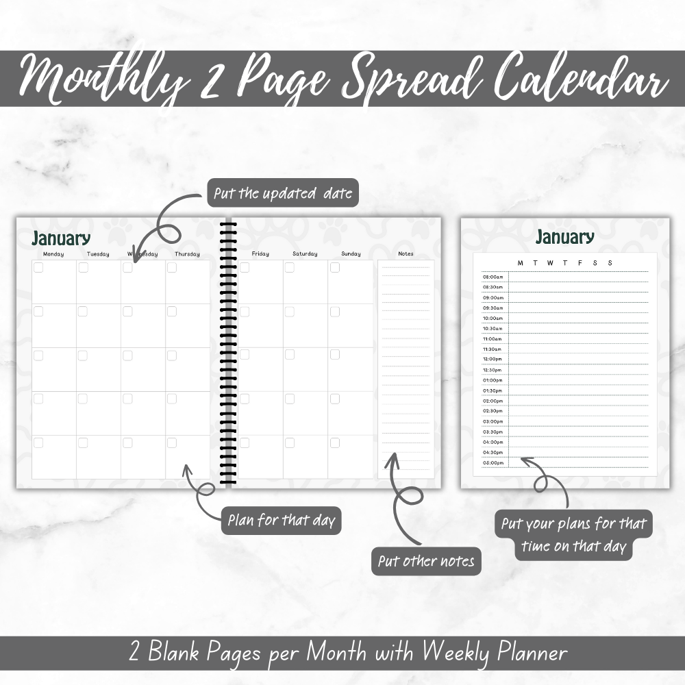 PLR Gray Dog Walker Planner