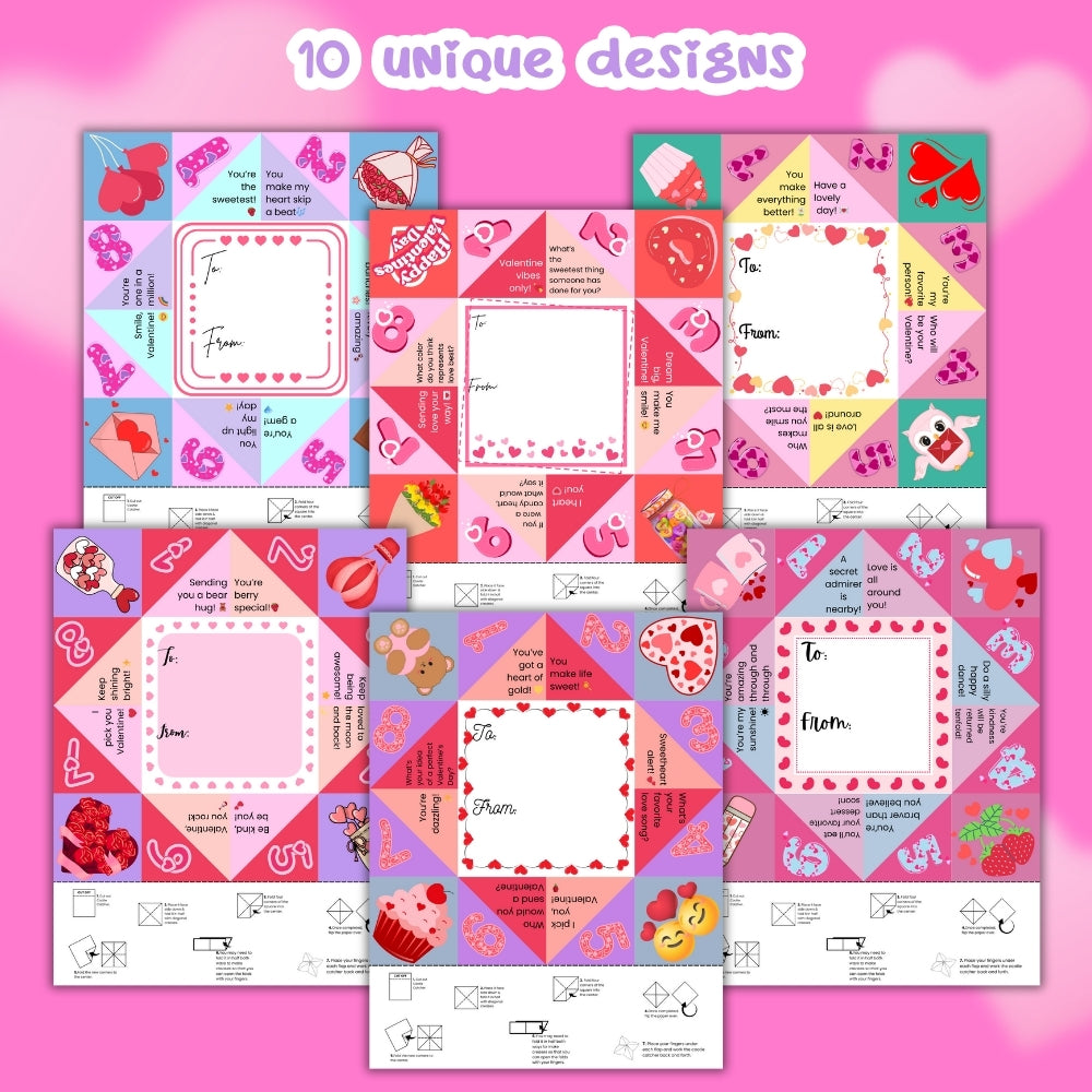 PLR Valentine Cootie Catcher Fortune Teller Printable