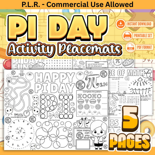 PLR PI Day Activity Placemats