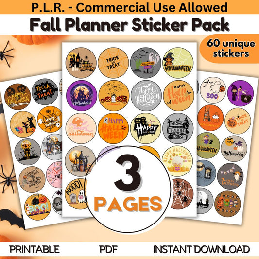 PLR 2 Inch Round Halloween Stickers