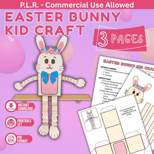 PLR 3D Easter Bunny Kid Craft