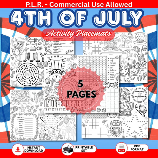 PLR 4th of July Activity Placemats