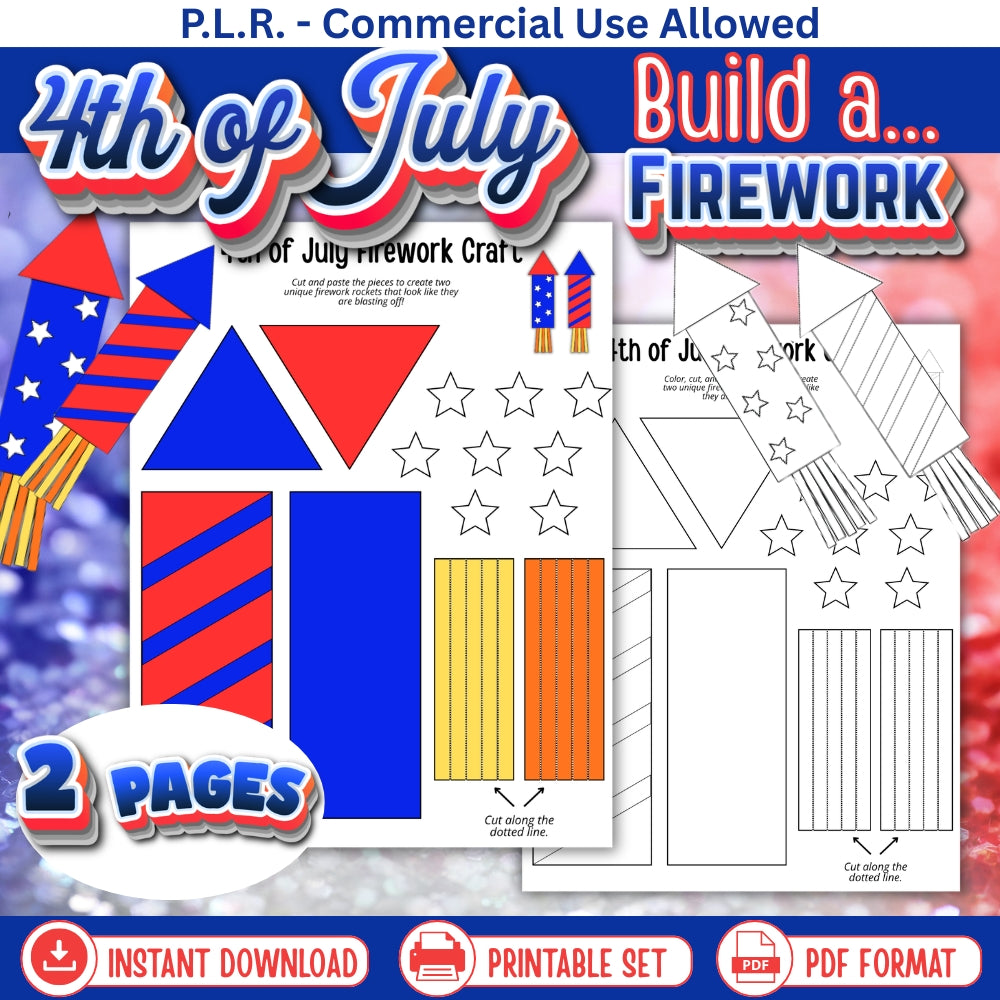 PLR Printable Build a 4th of July Firework