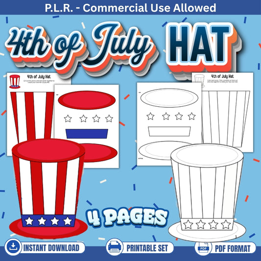 PLR Printable Build a 4th of July Hat