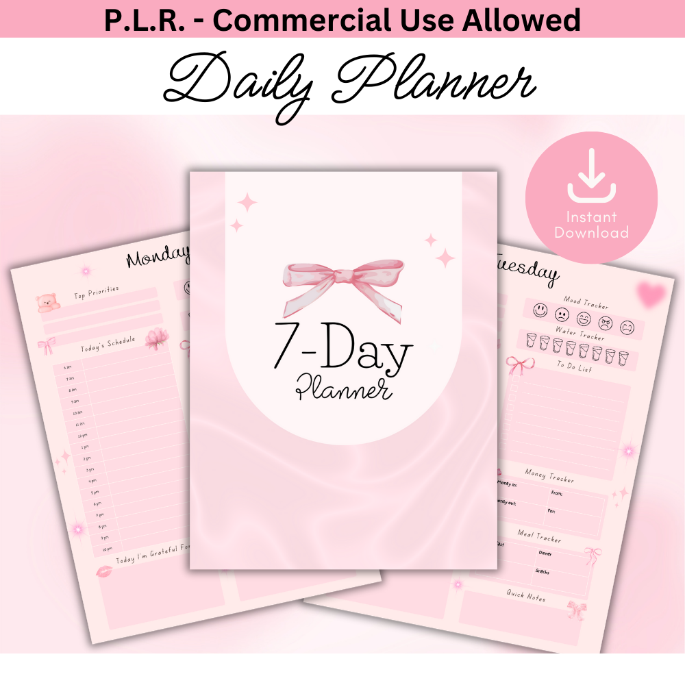 PLR 7 Day Planner Pack