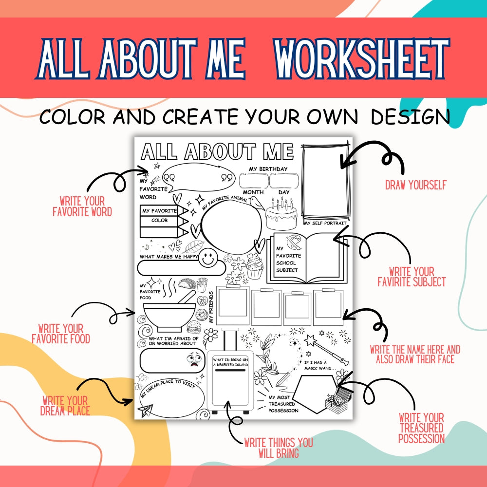 PLR All About Me Worksheets