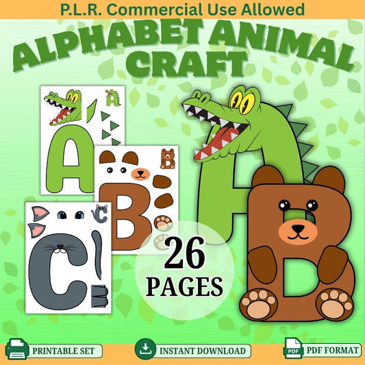 PLR Alphabet Animal Craft