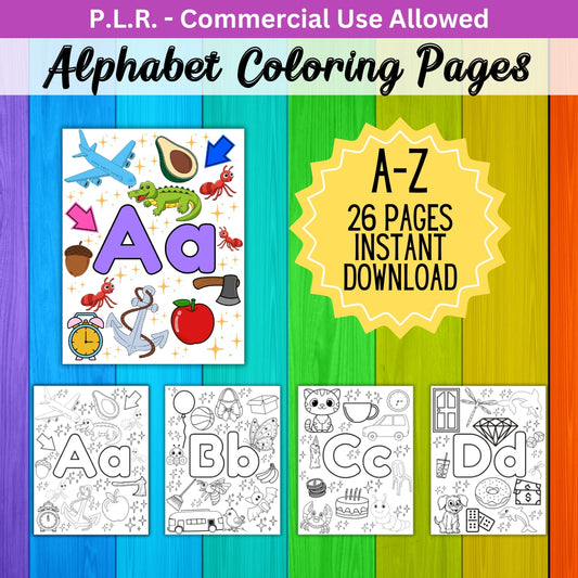 PLR Alphabet Coloring Pages