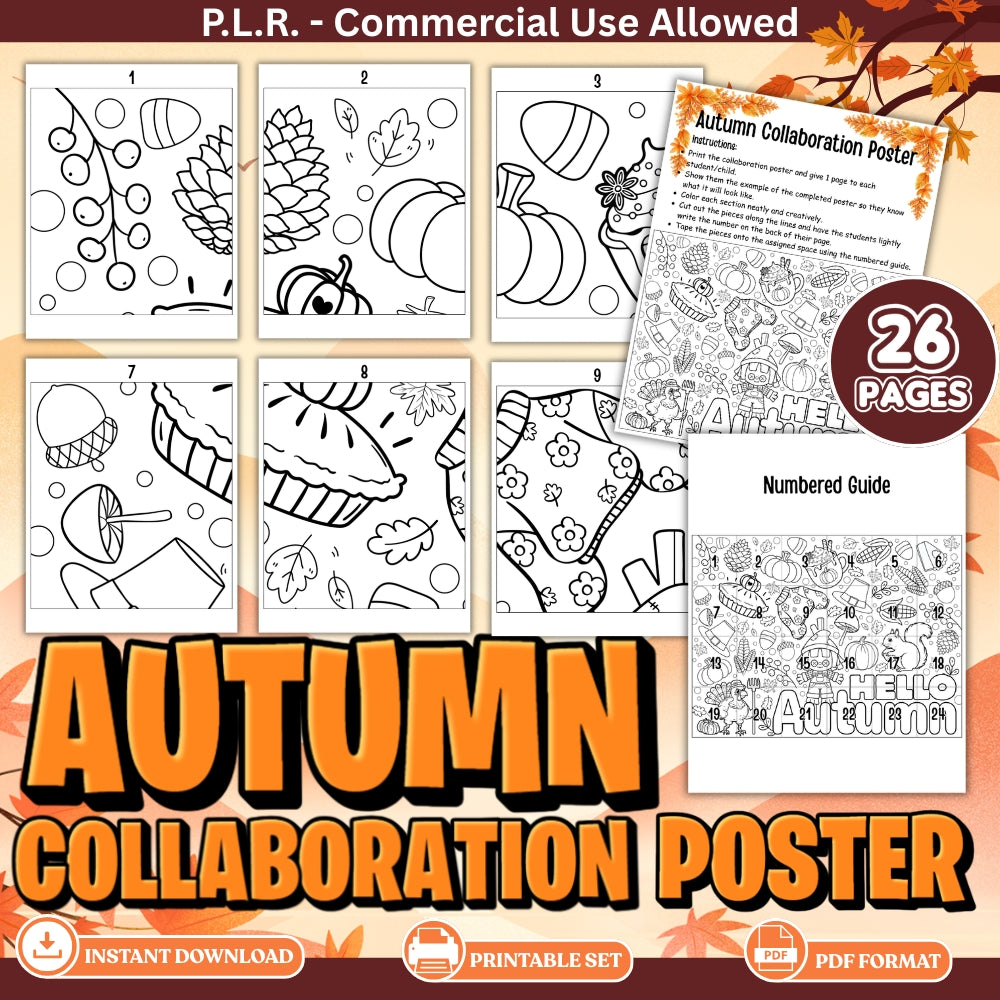 PLR Printable Autumn Collaborative Poster