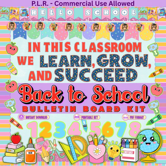 PLR Printable Back to School Bulletin Board Set
