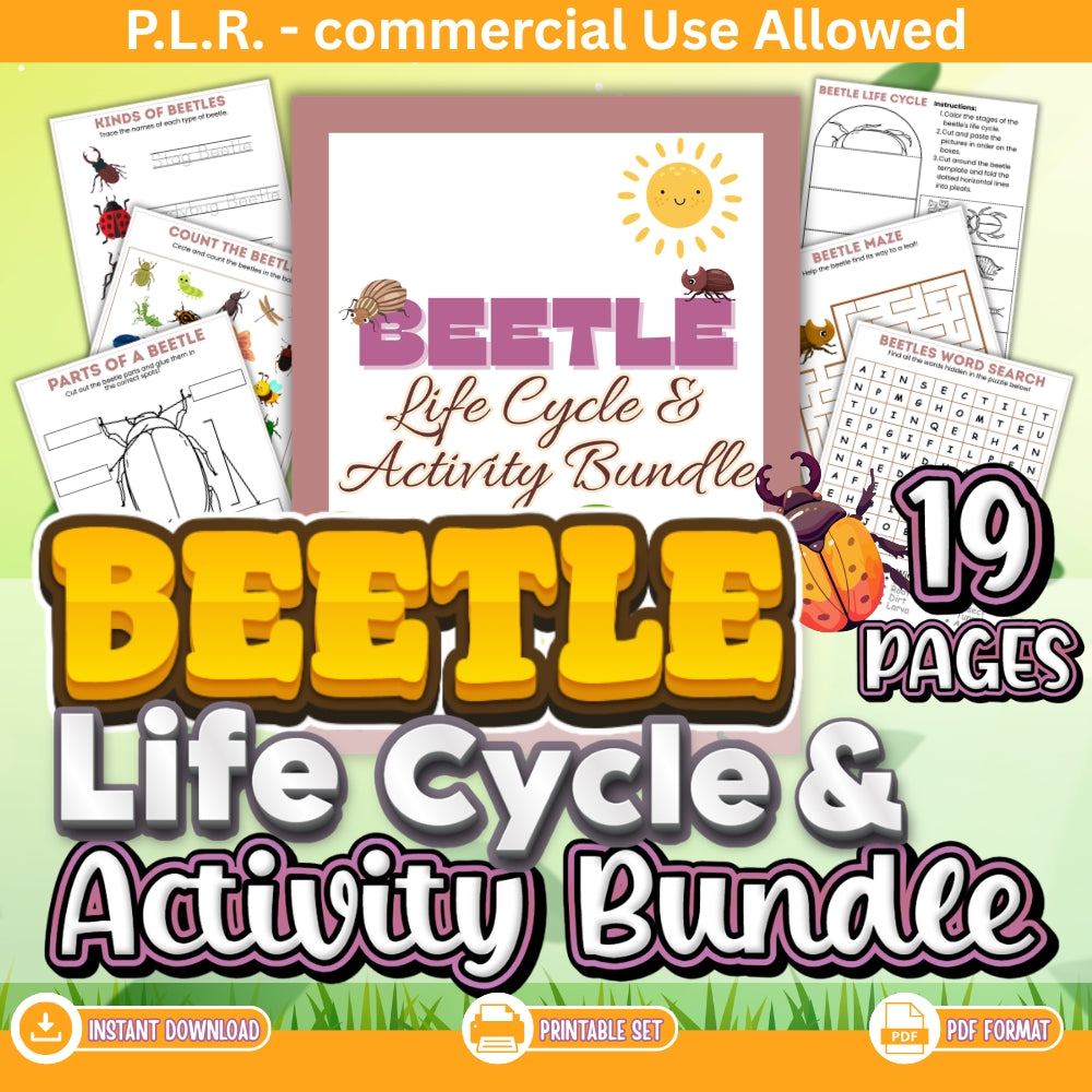 PLR Beetle Life Cycle and Activity Bundle