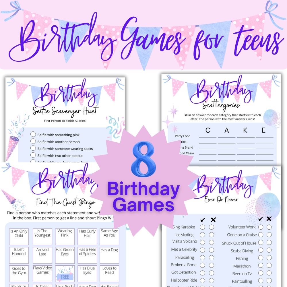 PLR Birthday Games for Teens