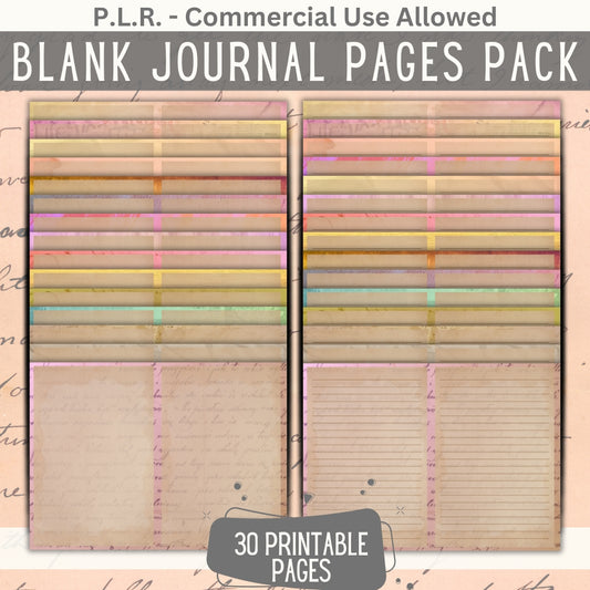 PLR Blank Journal Pages