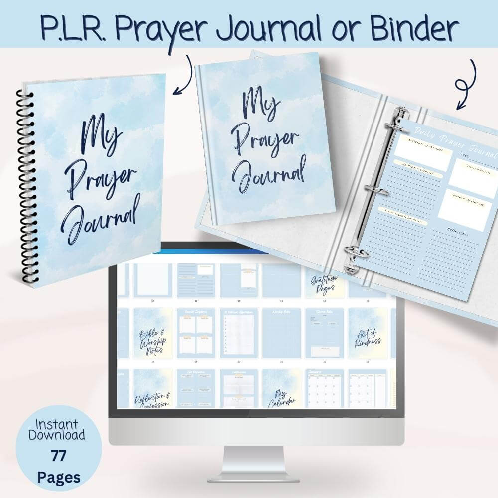 PLR Blue Prayer Journal