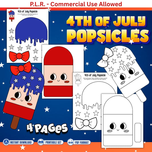 PLR Printable Build a 4th of July Popsicle
