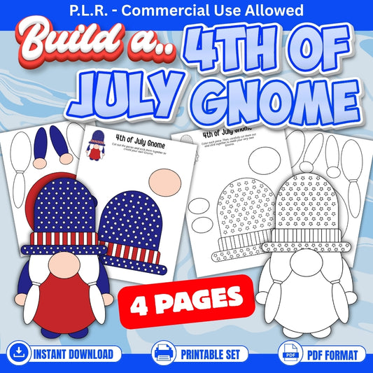PLR Printable Build a 4th of July Gnome