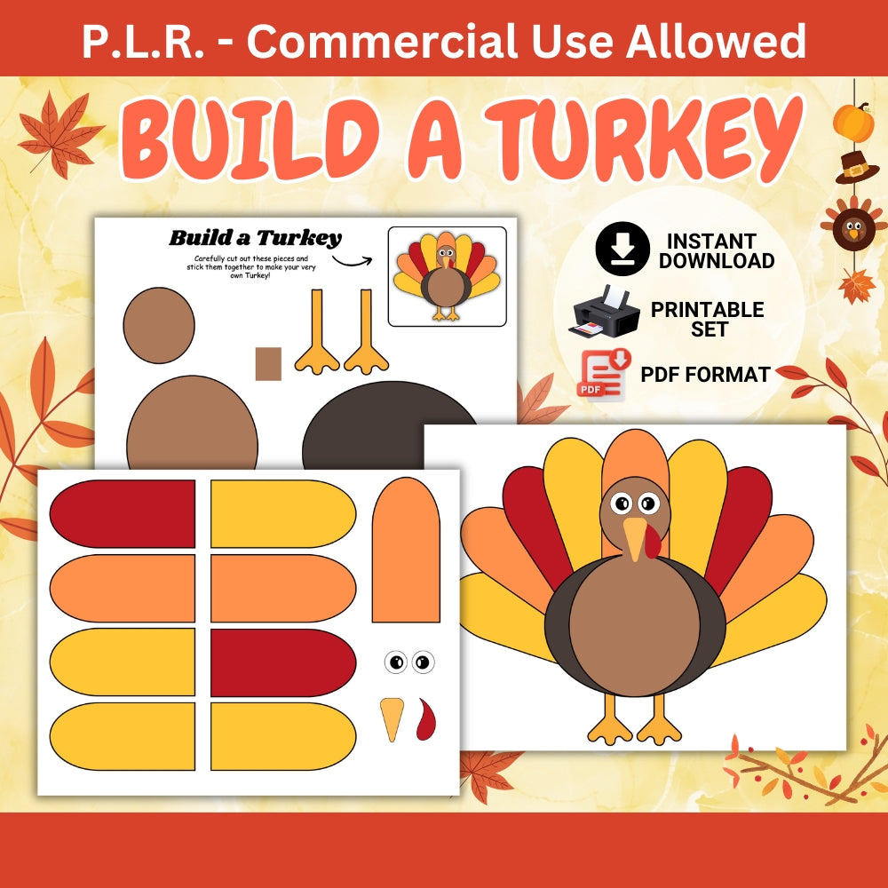 PLR Build a Turkey Kid Craft