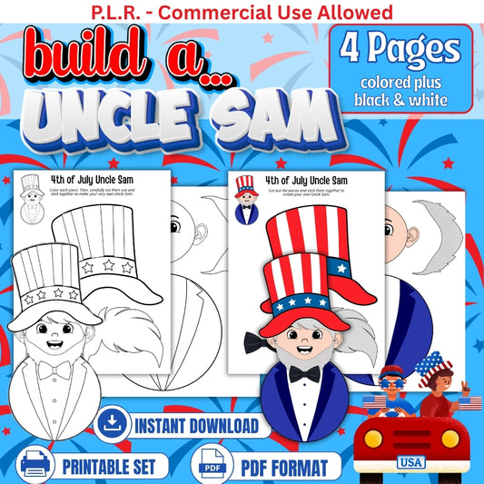PLR Printable Build a Uncle Sam