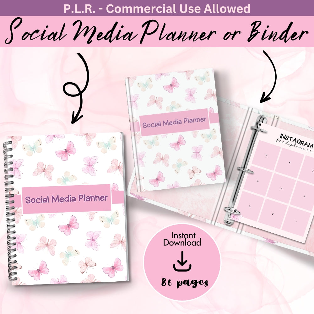 PLR Social Media Planner - Butterfly Theme