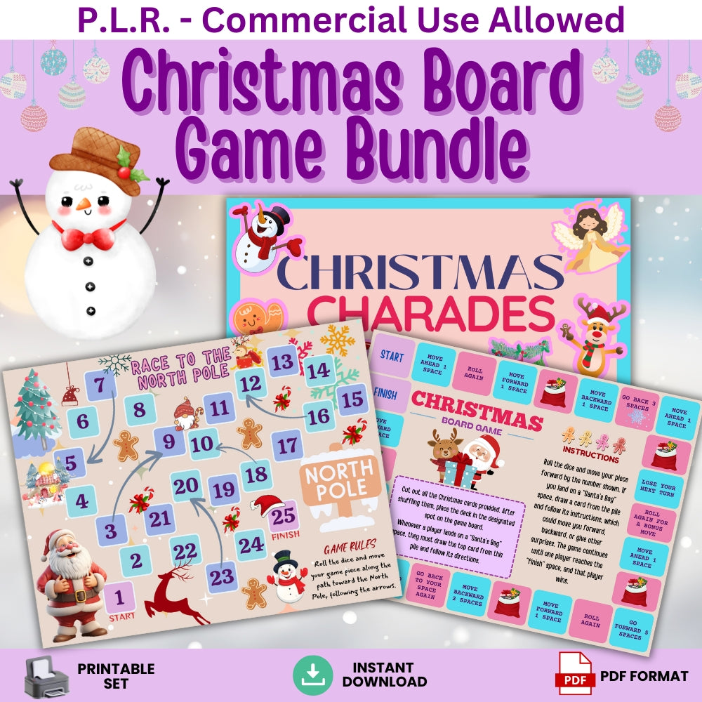 PLR Christmas Printable Board Game