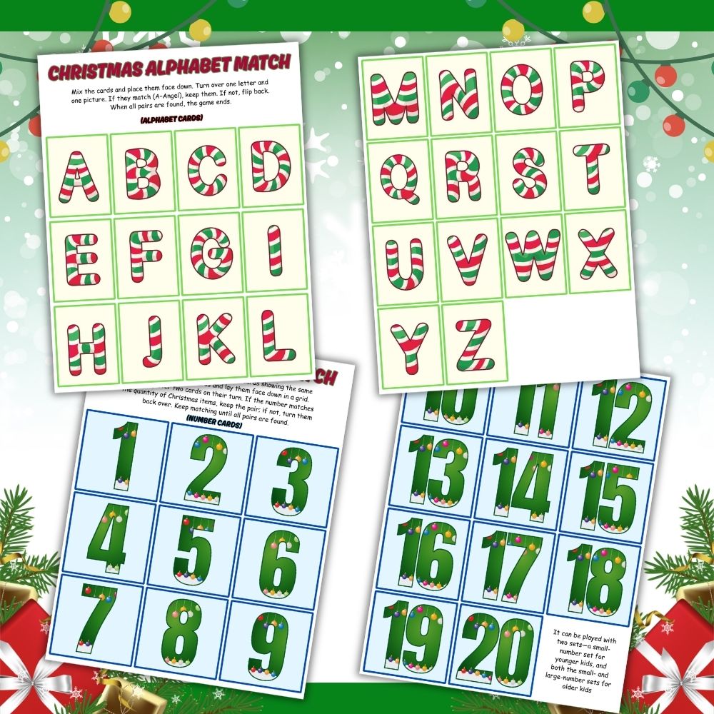 PLR Printable Christmas Memory Games