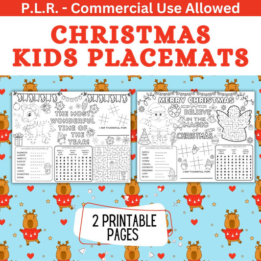 PLR Kids Christmas Placemats