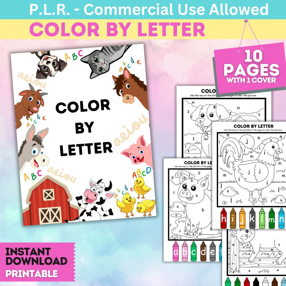 PLR Color by Letter Pack – plr-printables-store