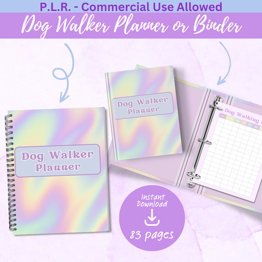 PLR Colorful Dog Walker Planner